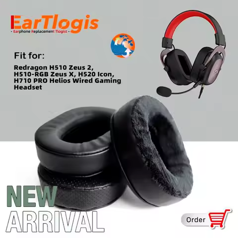 EarTlogis Replacement Ear pads & Headband for Redragon H510 Zeus 2, H510-RGB Zeus X, H520 Icon, H710