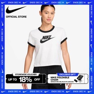 Nike Kaos Wanita Sportswear Short-Sleeve Ringer - White  [IF4073-100]