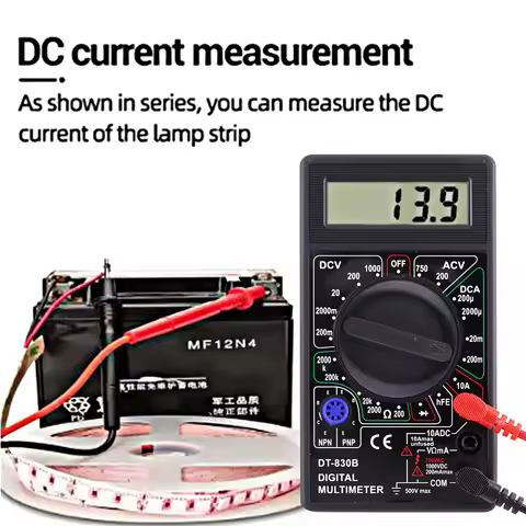 DT-830B LCD Digital Multimeter Mini Handheld Multimeter For Voltmeter Ammeter AC/DC 750/1000V Ohm Te