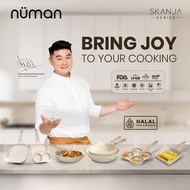 NEW LAUNCH - NUMAN SKANJA SERIES PAN NON-STICK Wheel Rack 18cm Grill Pan | 18cm Breakfast Pan | 18cm