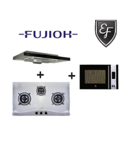 FUJIOH FR-MS1990R 90CM SLIMLINE HOOD + FUJIOH FH-GS5530 SVSS 3 BURNER STAINLESS STEEL GAS HOB + EF EFMO 8925 M 25L MICROWAVE OVEN