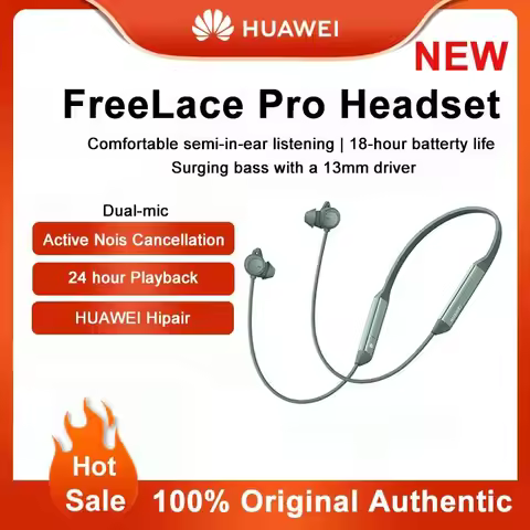 Huawei Freelace Pro Bluetooth Earphones Active Noise Cancellation Headphone Dual-mic 14mm Powerful D