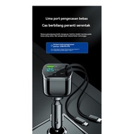 Telescopic car charger, 120W five in one PD30W and QC3.0 ultra fast charging car phone charger, with