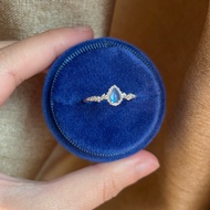 S925 Aurora Blossom silver ring with Moonstone - blue Moonstone, the stone of intuitive, emotional a