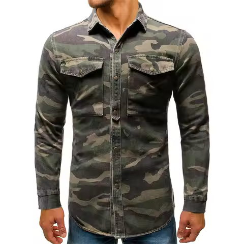 Jackets For Men Trendy Work 2023 New Men'S Long Sleeve Camouflage Outdoor Mountaineering Tooling Den