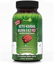 Irwin Naturals Keto-Karma Burn Fat RED - Powerful Fat Burner with Nitric Oxide Booster, MCT Oil, Spi