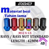 RAYS RASS Nut 42mm Lock Nut Wheel Nut Sport Rim Skru Tayar Kereta Tayar Screw Rim Nut Besi Nut Tayar