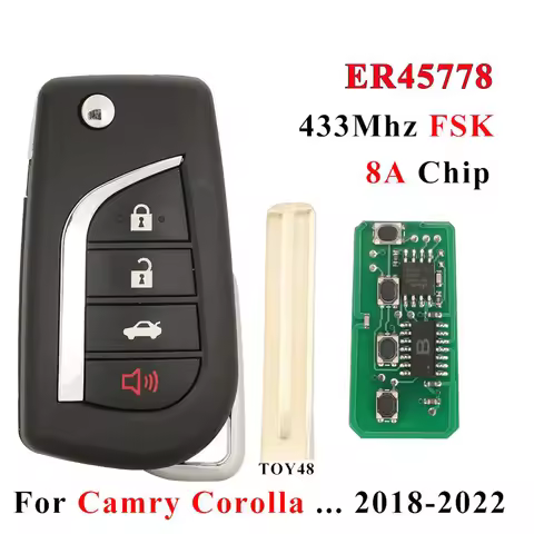 433Mhz FSK 8A Chip Remote Car Key For Toyota Camry Corolla Wilander Levin RAV4 Frontlander 2018 2019
