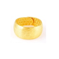 Imitation 999 Gold Ring Baifu Glossy Meteor Brushed Frosted Gypsophila Wedding Men Gift Box