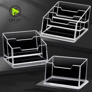 QIUJUU 1Pcs Bussiness Card Holder,  Transparent 1/2/3 Grids Business Card Box, Durable School Office