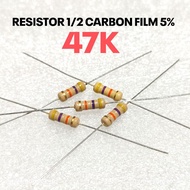 (10 PCS) RESISTOR 1/2W 1/2WATT 47K 47K KILO CF 5% ROHS