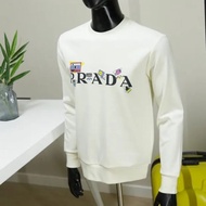 PRADA414 Cartoon Letter Print Round Neck Long Sleeve Sweatshirt Casual Fashion Loose Top T-Shirt Cou