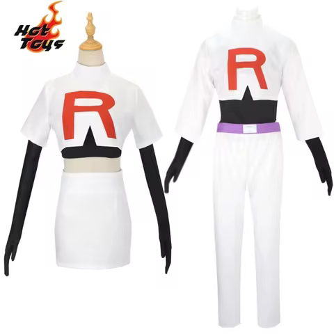 Hot Toys Adult Team Rocket Jessie Musashi James Kojirou Halloween Cosplay Costume Set Game Anime Acc