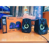 USB Speaker Laptop Desktop Stereo Speaker PC Computer Speaker HT-127 LED Gaming Speaker with RGB LED