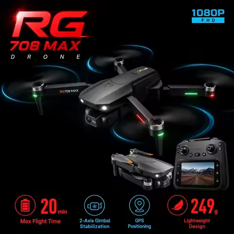 GPS Drone with 5G WiFi,RG708 Foldable Quadcopter,Ultra 1080P FHD Camera 2-Axis Gimbal,Auto Return Ho