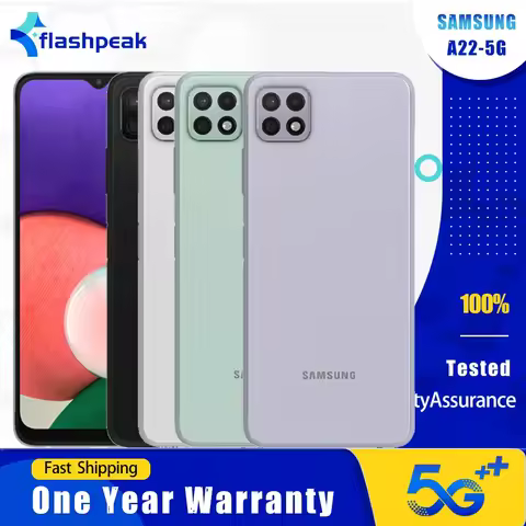Original Samsung Galaxy A22 A226L 5G Mobile Phone 4GB RAM 128GB ROM 6.6'' 90Hz LCD Screen 48MP+8MP O