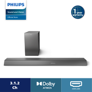 Philips TAB8947/98 Soundbar 3.1.2 with wireless subwoofer | 688 Watt max output | Work with voice assistant | Dolby Atmos | 1 year warranty