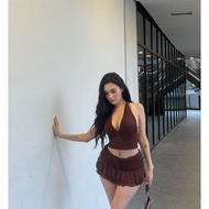 KATUN Outfit.Bali | Dakota Pleated Skirt Pants | Women's Short Skirt with Cotton Ruffles (SKIRT ONLY