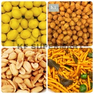 Kacang Soya Bijian | Kacang Telur | Kacang Botak Kuning | Kacang Mamet | Muruku Campur | Kacang Shantong/Kacang Goreng