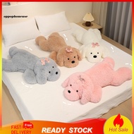 RAN Stuffed Dog Doll Fatigue Relieving Plushie 130/160cm Dog Plush Toy with Bow Soft Huggable Stuffe