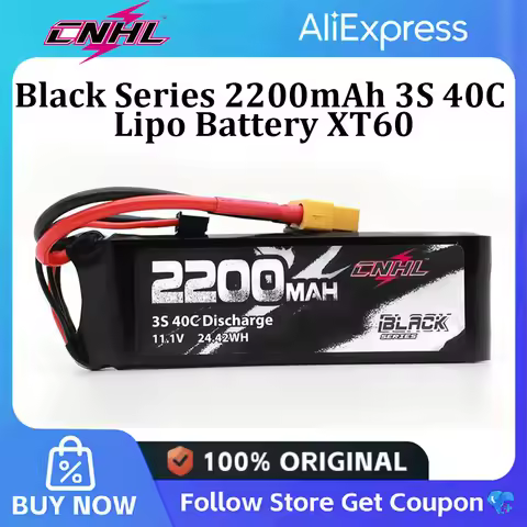 CNHL 2200mAh 3S 40C 11.1V Lipo Battery With XT60 Plug For RC Airplane Helicopter Quadcopter FPV Dron