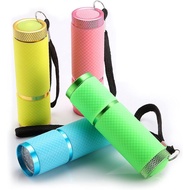 Mudder 4 Pieces Glow in Dark Flashlights Set, 9 LED Mini Flashlights Rubber Coated with Handle, LED 