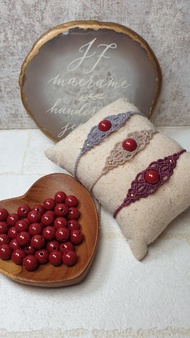 訂製款。紫金硃砂南美蠟線編織手繩