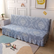 [48H Shipping] Foldable Four Seasons Armless Sofa Cover Sofa Bed Cover Simple Skirted Elastic Full W