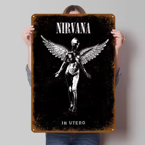 Nirvana In Utero Tinplate Signs Music Poster Home Decoration Room Decor Custom Metal Sign for Wall A