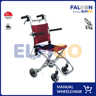 Falcon ELFIGO Micro Transit Chair with Travel Bag (Purple) - 6kg Lightweight Foldable Wheelchair for
