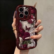 เคสโทรศัพท์นุ่มลายผีเสื้อกุหลาบเข้ากันได้กับ IPhone 17/17 Pro Max/ 16/16 Pro/16 Pro Max/15/XR/7P 8P/