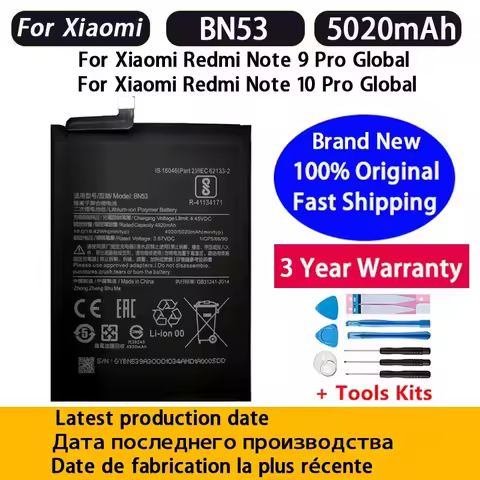 5020mAh BN53 Battery For Xiaomi Redmi note 10 Pro global/Redmi note 9 Pro global replacement Batteri