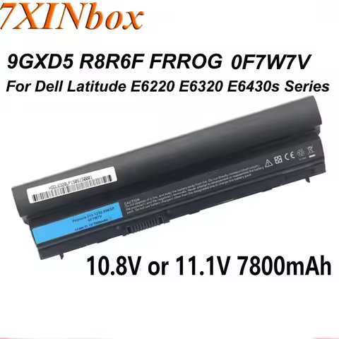 7XINbox 9GXD5 R8R6F FRROG GYKF8 RFJMW 11.1V 7800mAh Laptop Battery For Dell Latitude E6220 E6230 E63