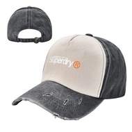 New Superdry logo (2) Denim Contrast Color Washable Hat Adult Cowboy Hat Old Hat 100% Cotton Curved Brim Sun Hat Adjustable Men Women Influencer Same Style Cap Simple Casual All-Match Unisex Baseball Cap