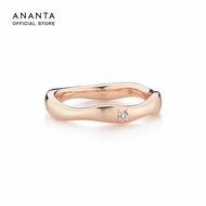 ANANTA Wave Whisper Glow Ring แหวนฝังเพชรธรรมชาติ โรสโกลด์ 10K