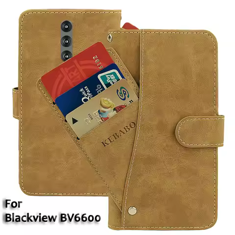 Vintage Leather Wallet BLACKVIEW BV6300 BV6600 BV7200 Pro Case Flip Luxury Card Slots Cover Phone Pr