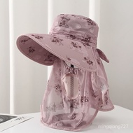 YQSun Hat Female Summer Tea Picking Hat Can Tie Ponytail Big Brim Sun-Proof Uv Neck Protection Sun Sun Protection Hat Fa