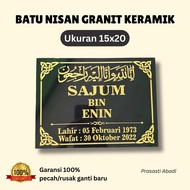 BATU NISAN KERAMIK GRANIT UKURAN 15X20 | BATU NISAN MAKAM KUBURAN