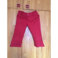 Red 7-Point Pants Casual 7-Point