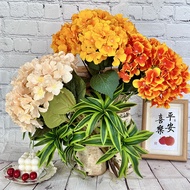 New Style Simulation Hydrangea 5-Head Spring Color Hydrangea Coated Cloth Material Fake Flower Home 