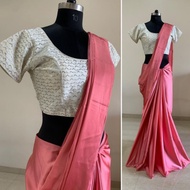 Satin silk saree with blouse