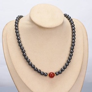 Natural Energy Stone Terahertz Red with Beads Mother Necklace Send Mother Send Girlfriend Holiday Birthday Gift