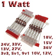 X10 Pcs. 1 Watt Diode Zener 1W 3.3V 5.1V 9.1V 10V 12V 13V 15V 18V