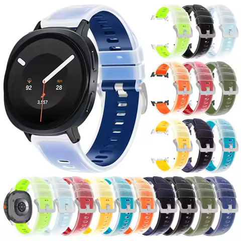 Translucent Two-Tone Silicone Strap for Samsung Galaxy Watch 9 8 44mm 40mm/8Classic 46mm Bands Galax