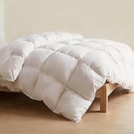 URBANLIFE Down and Feather Comforter Queen White - Goose Duck Down Filling Comforter 90x90 inches, D