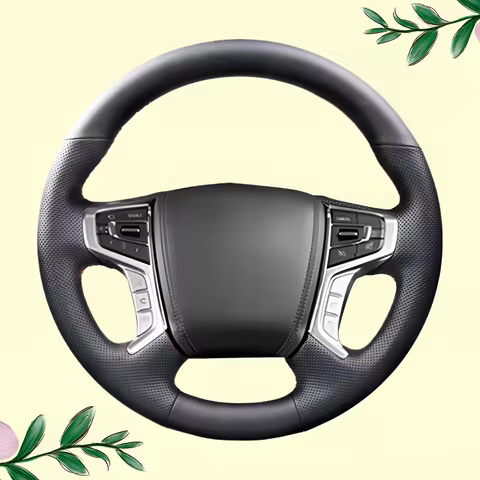 For Mitsubishi L200 19-23 Models Hand-Stitched Steering Wheel Cover Lightweight and Breathable Full 