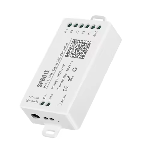 SP801E WiFi Art-Net SPI LED Controller for WS2812B SK6812 UCS1903 TM1804 Pixel LED Strip and Matrix;