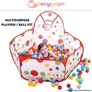 Playpen Ball Pit with Basketball Hoop for Toddler Foldable Ball Pool Tent