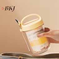 [BKJ] 430ML Glass Oats Container with Lid Spoon - Leakproof Breakfast Cup [New]