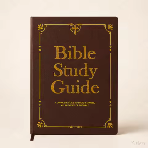 Retro PU Leather Scripture Workbook All 66 Bible Books, Structured Devotional Notebook For Christian